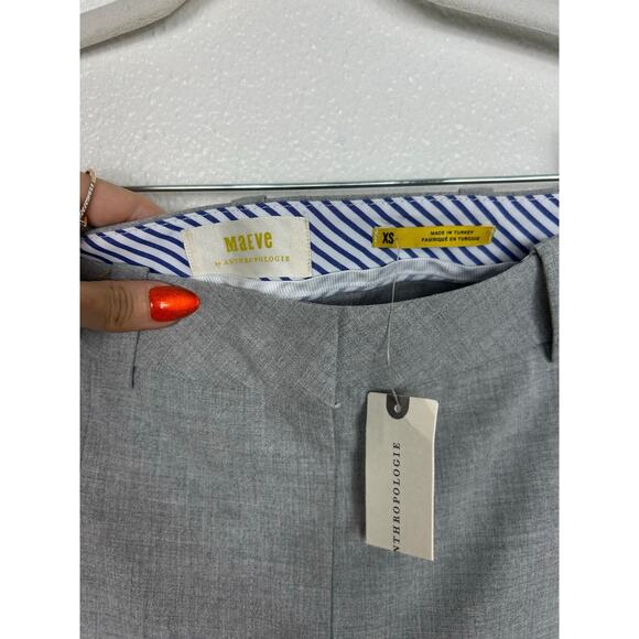 Maeve Anthropologie NWT High Waist Wide Leg Pleat Front Trousers Gray XS Office - Picture 7 of 8